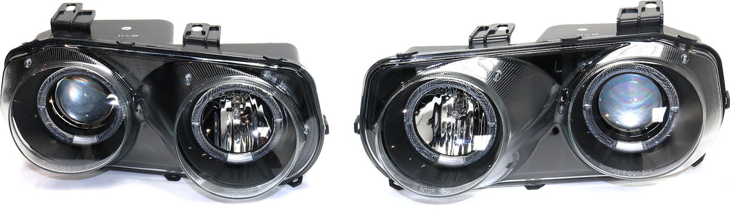 INTEGRA 94-97 HALO PROJECTOR HEAD LAMP RH AND LH, Assembly, Black Interior, Clear Lens