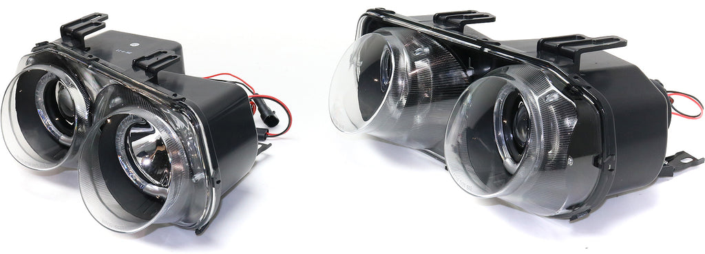 INTEGRA 94-97 HALO PROJECTOR HEAD LAMP RH AND LH, Assembly, Black Interior, Clear Lens
