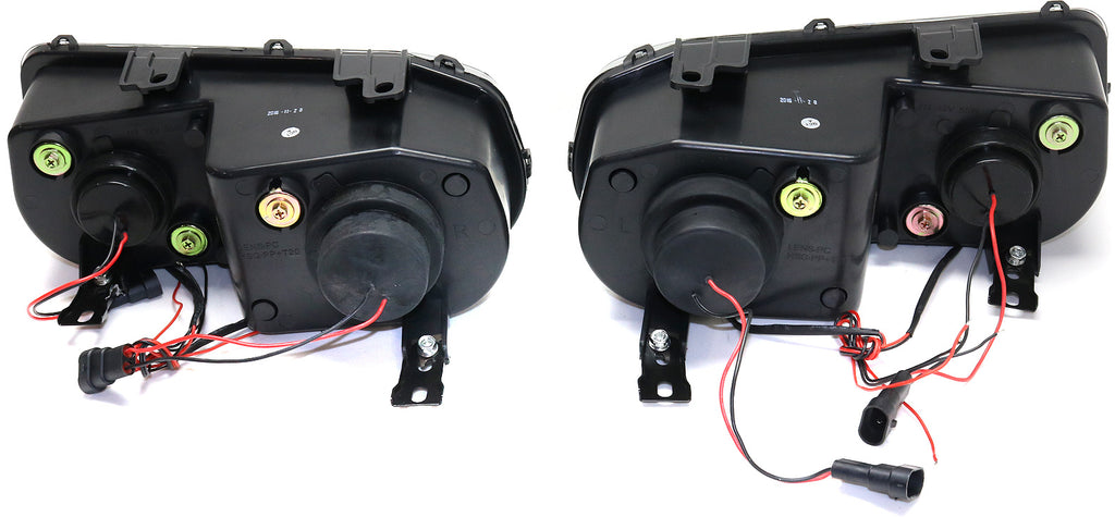 INTEGRA 94-97 HALO PROJECTOR HEAD LAMP RH AND LH, Assembly, Black Interior, Clear Lens
