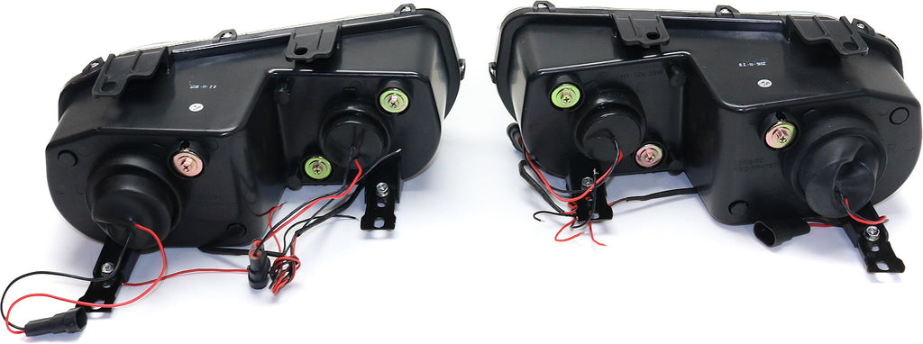INTEGRA 98-01 HALO PROJECTOR HEAD LAMP RH AND LH, Assembly, Chrome Interior, Clear Lens