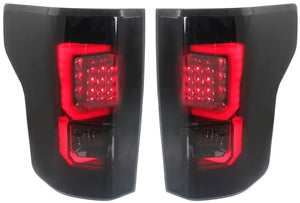 F-150 15-17 LED CLEAR TAIL LAMP RH and LH, Assembly, Black Interior, Smoked Lens, All Cab Types