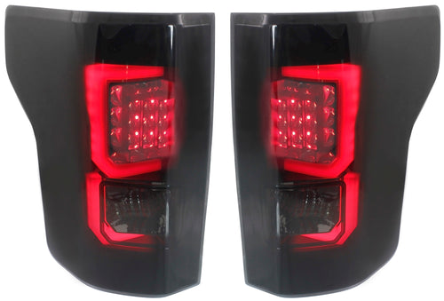 F-150 15-17 LED CLEAR TAIL LAMP RH and LH, Assembly, Black Interior, Smoked Lens, All Cab Types