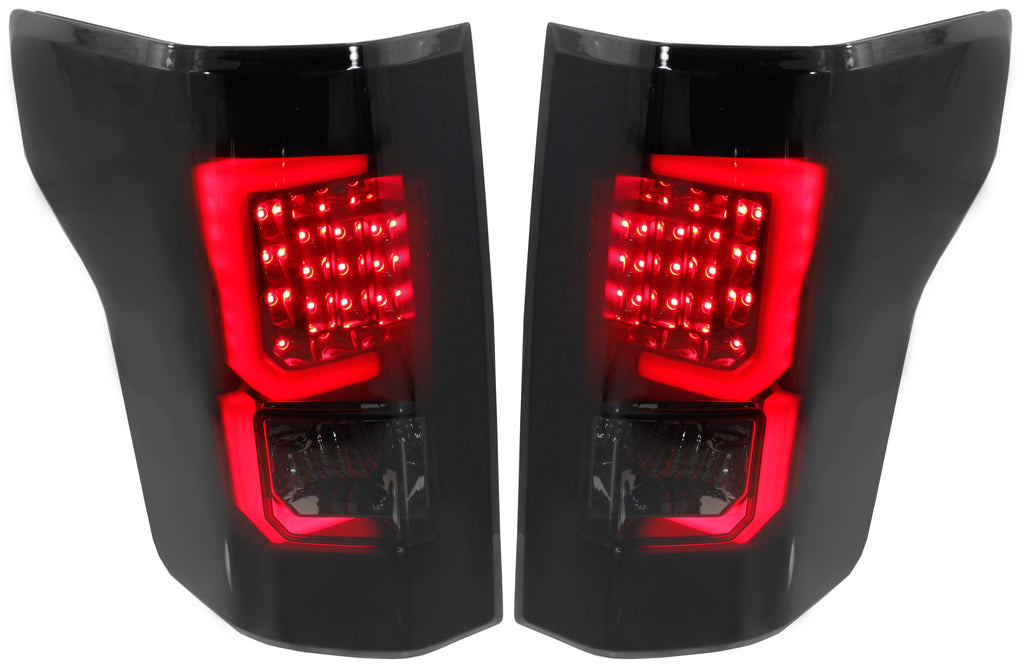 F-150 15-17 LED CLEAR TAIL LAMP RH and LH, Assembly, Black Interior, Smoked Lens, All Cab Types