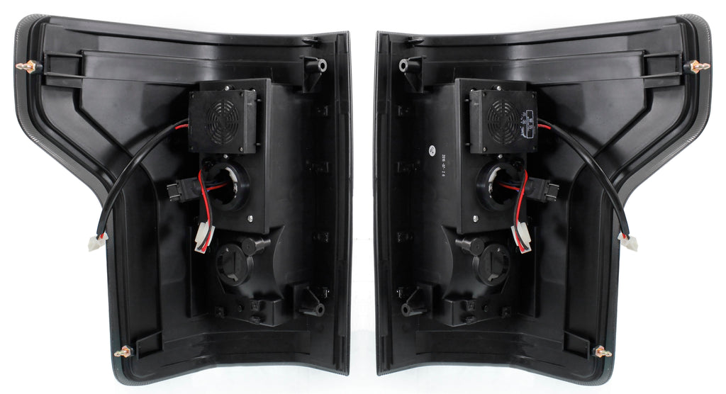 F-150 15-17 LED CLEAR TAIL LAMP RH and LH, Assembly, Black Interior, Smoked Lens, All Cab Types