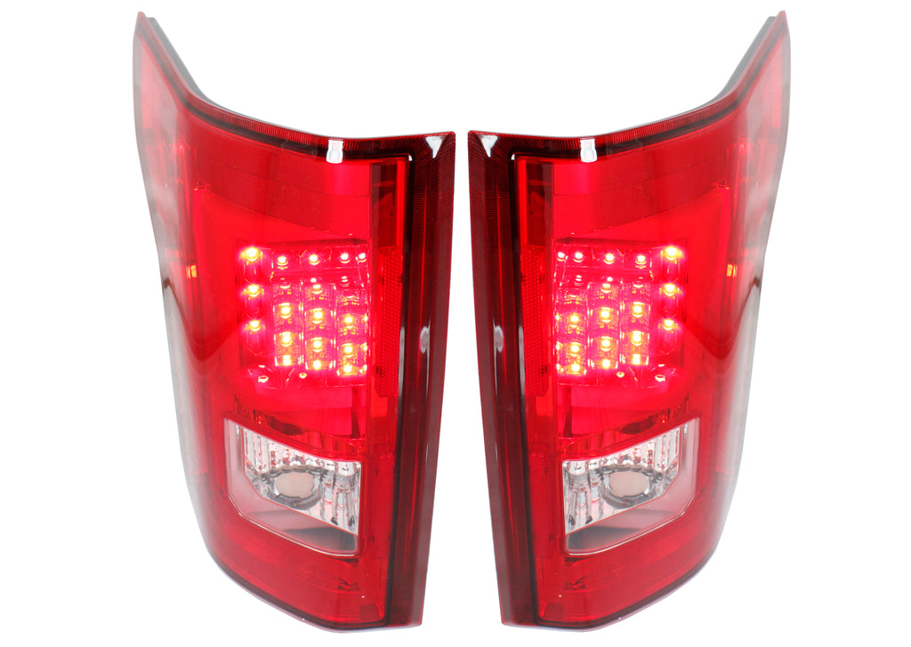F-150 15-17 LED CLEAR TAIL LAMP RH and LH, Assembly, Chrome Interior, Red Lens, All Cab Types