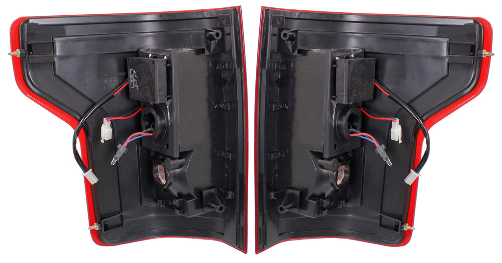 F-150 15-17 LED CLEAR TAIL LAMP RH and LH, Assembly, Chrome Interior, Red Lens, All Cab Types