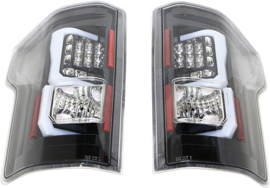 F-150 15-17 LED CLEAR TAIL LAMP RH and LH, Assembly, Black Interior, Clear Lens, All Cab Types