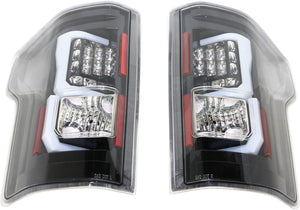 F-150 15-17 LED CLEAR TAIL LAMP RH and LH, Assembly, Black Interior, Clear Lens, All Cab Types