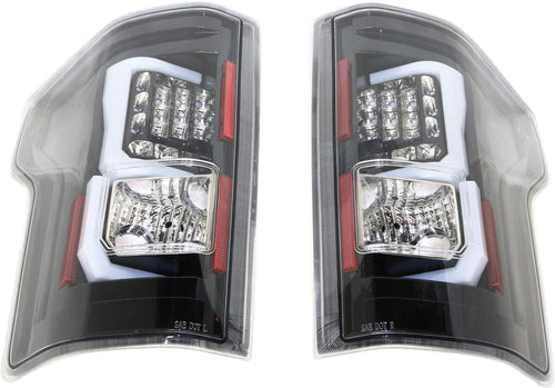 F-150 15-17 LED CLEAR TAIL LAMP RH and LH, Assembly, Black Interior, Clear Lens, All Cab Types