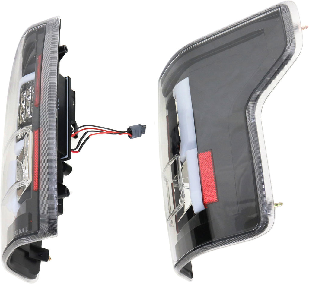 F-150 15-17 LED CLEAR TAIL LAMP RH and LH, Assembly, Black Interior, Clear Lens, All Cab Types