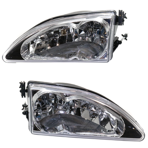 MUSTANG 94-98 HEAD LAMP RH AND LH, Lens and Housing, Halogen, Chrome Interior, Clear Lens, Cobra Models