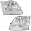 F-150/F-250 97-03 / EXPEDITION 97-02 CLEAR HEAD LAMP RH AND LH, Lens and Housing, Chrome Interior, Clear Lens