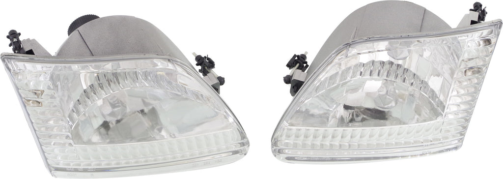 F-150/F-250 97-03 / EXPEDITION 97-02 CLEAR HEAD LAMP RH AND LH, Lens and Housing, Chrome Interior, Clear Lens