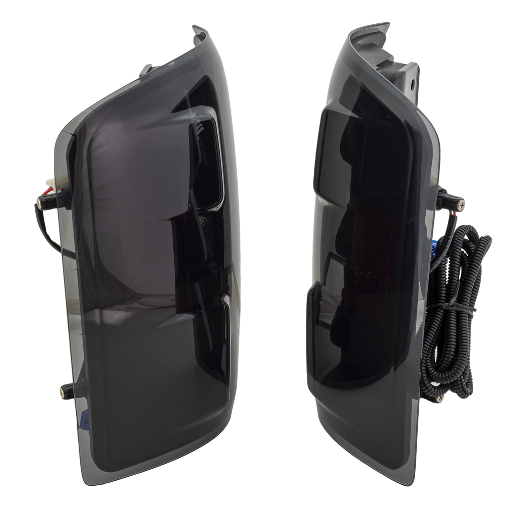 SIERRA 14-16 LED CLEAR TAIL LAMP, Lens and Housing, Set (RH and LH), Black Interior, Smoked Lens, 3rd Gen.