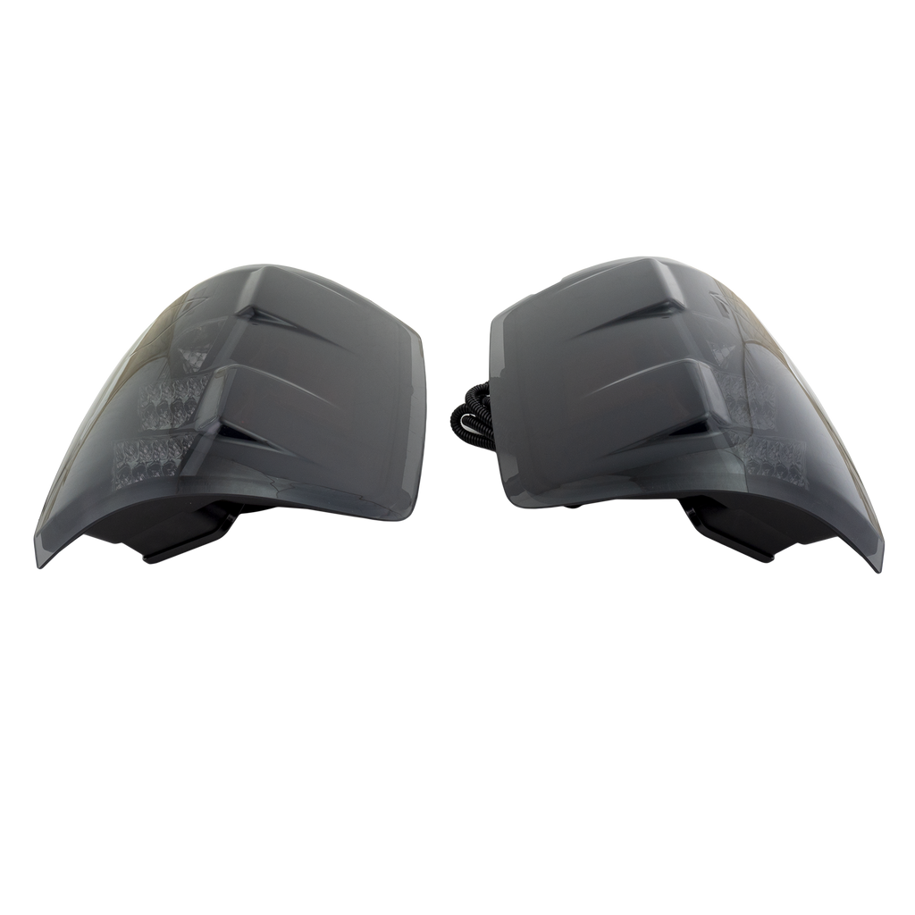 SIERRA 14-16 LED CLEAR TAIL LAMP, Lens and Housing, Set (RH and LH), Black Interior, Smoked Lens, 3rd Gen.