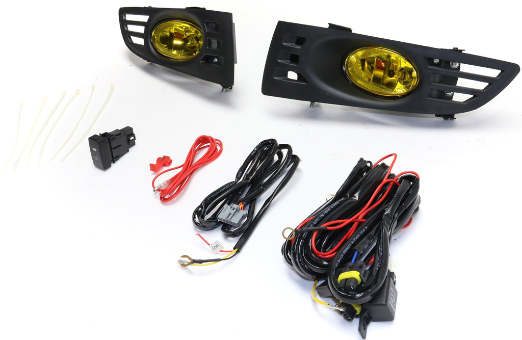 ACCORD 03-05 FRONT FOG LAMP RH AND LH, Assembly, Halogen, Yellow Lens, Coupe