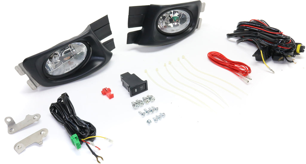 ACCORD 03-05 FRONT FOG LAMP RH AND LH, Assembly, Halogen, Clear Lens, Sedan