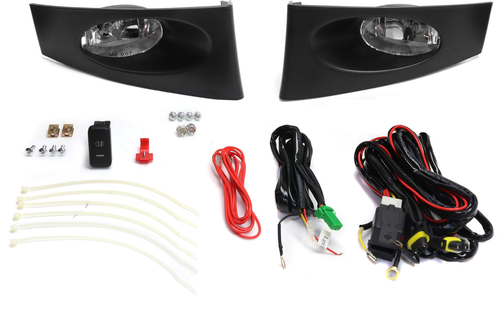FIT 07-08 FRONT FOG LAMP RH and LH, Assembly, Halogen, Clear Lens