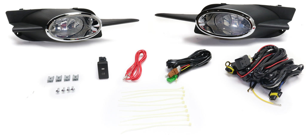 CIVIC 09-11 FRONT FOG LAMP RH and LH, Assembly, Halogen, Clear Lens, Coupe