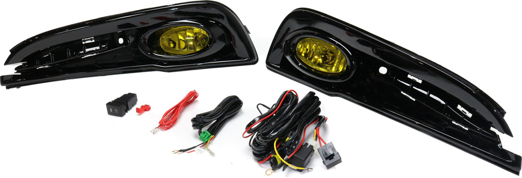CIVIC 13-15 FRONT FOG LAMP RH AND LH, Assembly, Halogen, Yellow Lens, Sedan