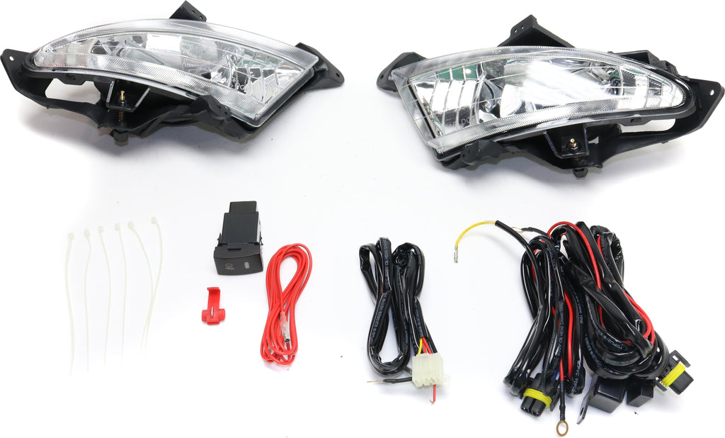 ELANTRA 07-10 FRONT FOG LAMP RH and LH, Assembly, Halogen, Clear Lens, Sedan