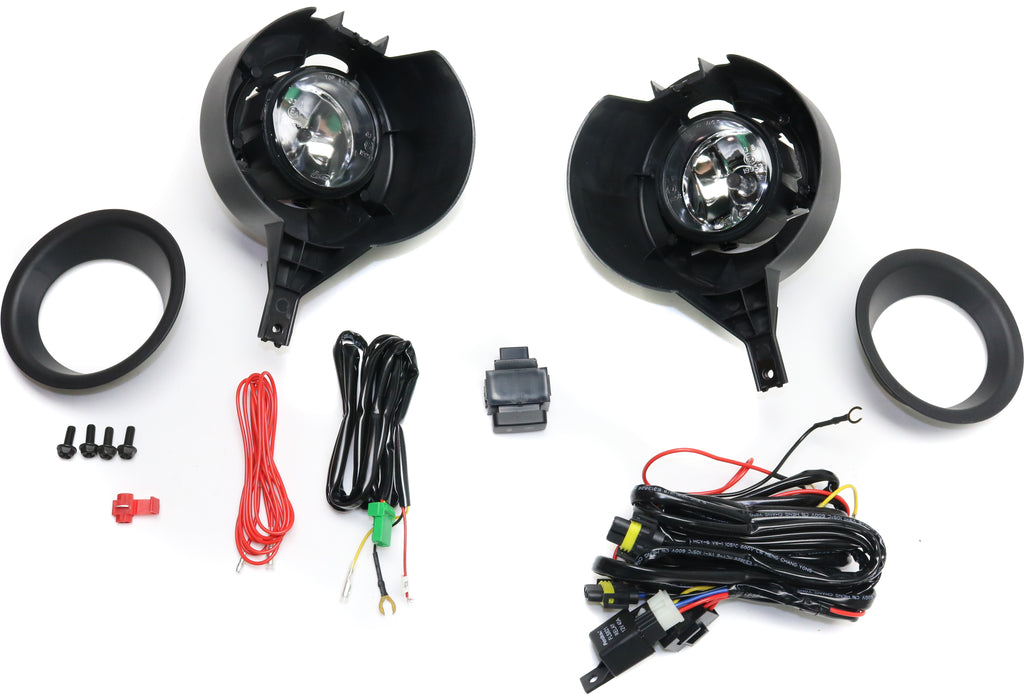 FRONTIER 05-17 FRONT FOG LAMP RH AND LH, Assembly, Halogen, Clear Lens, 2-Piece Type Bumper