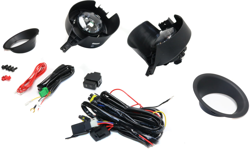 FRONTIER 05-17 FRONT FOG LAMP RH AND LH, Assembly, Halogen, Clear Lens, 2-Piece Type Bumper