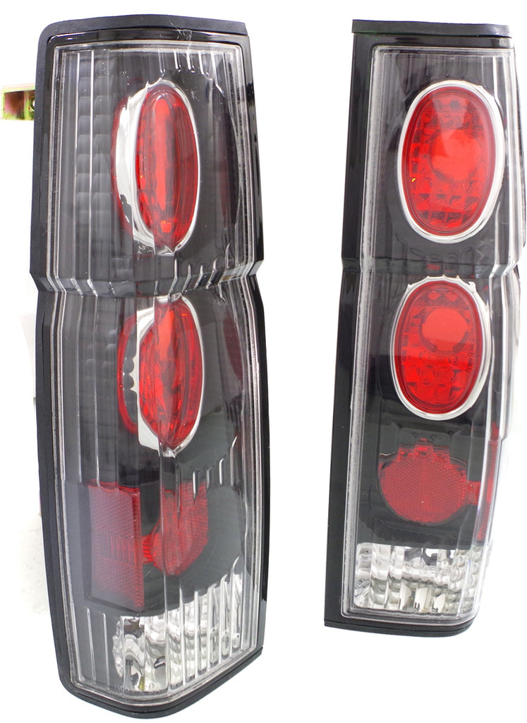 NISSAN PICKUP 95-97 / D21 86-94 CLEAR TAIL LAMP RH and LH, Lens and Housing, Black Interior, Clear Lens