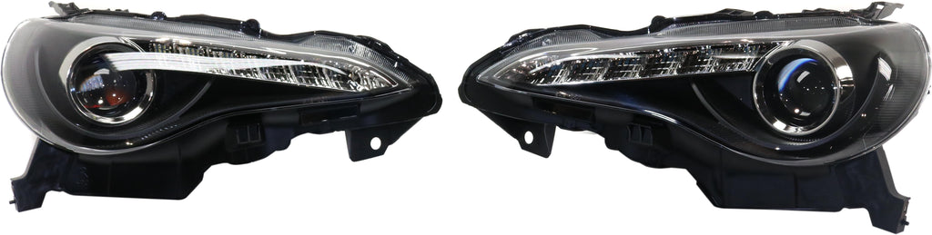 FR-S 13-16 PROJECTOR HEAD LAMP RH AND LH, Assembly, Halogen, Black Interior, Clear Lens