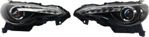 FR-S 13-16 PROJECTOR HEAD LAMP RH AND LH, Assembly, Halogen, Black Interior, Clear Lens