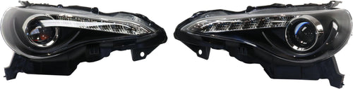 FR-S 13-16 PROJECTOR HEAD LAMP RH AND LH, Assembly, Halogen, Black Interior, Clear Lens