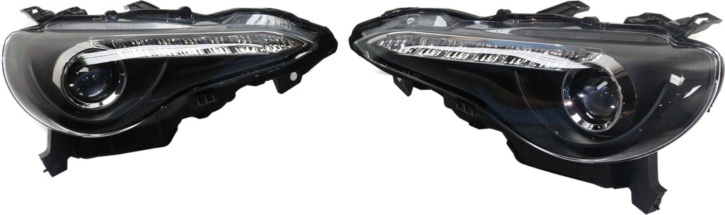 FR-S 13-16 PROJECTOR HEAD LAMP RH AND LH, Assembly, Halogen, Black Interior, Clear Lens