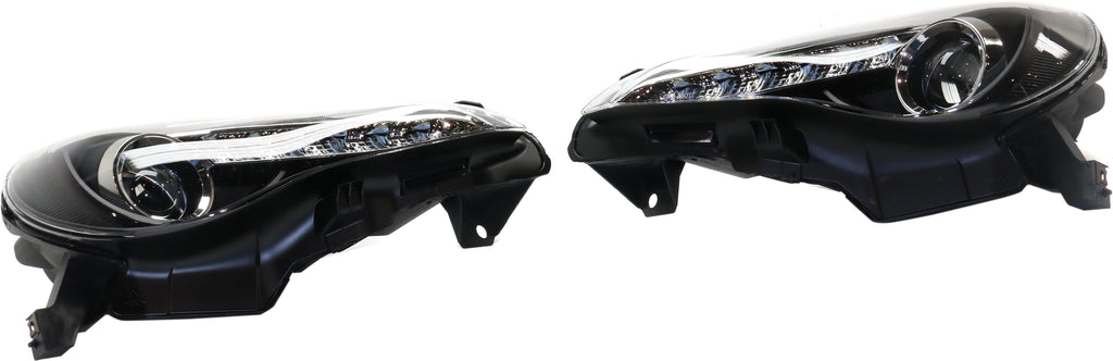 FR-S 13-16 PROJECTOR HEAD LAMP RH AND LH, Assembly, Halogen, Black Interior, Clear Lens