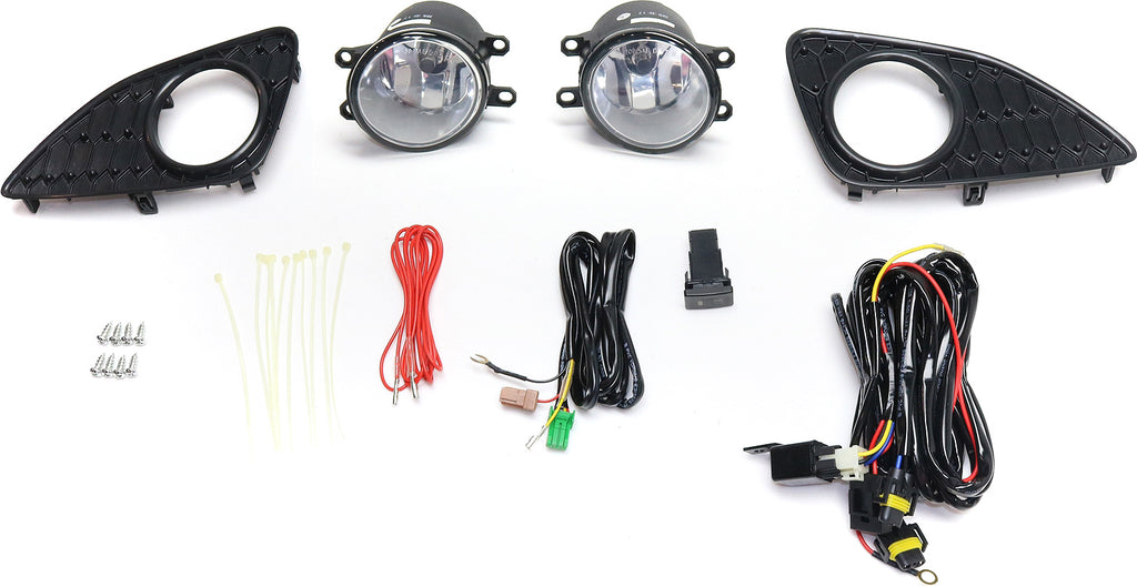 YARIS 12-14 FRONT FOG LAMP RH AND LH, Assembly, Halogen, Clear Lens, Hatchback