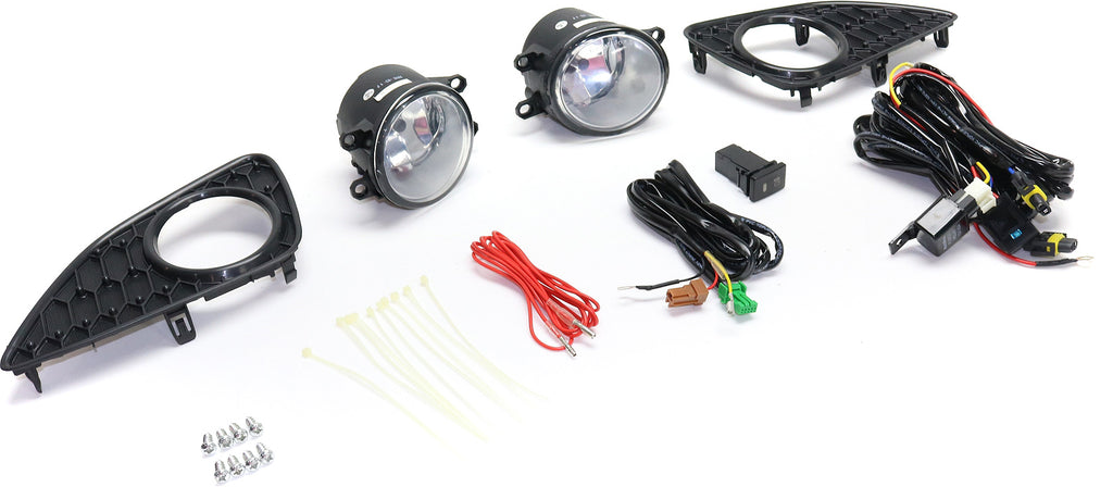YARIS 12-14 FRONT FOG LAMP RH AND LH, Assembly, Halogen, Clear Lens, Hatchback