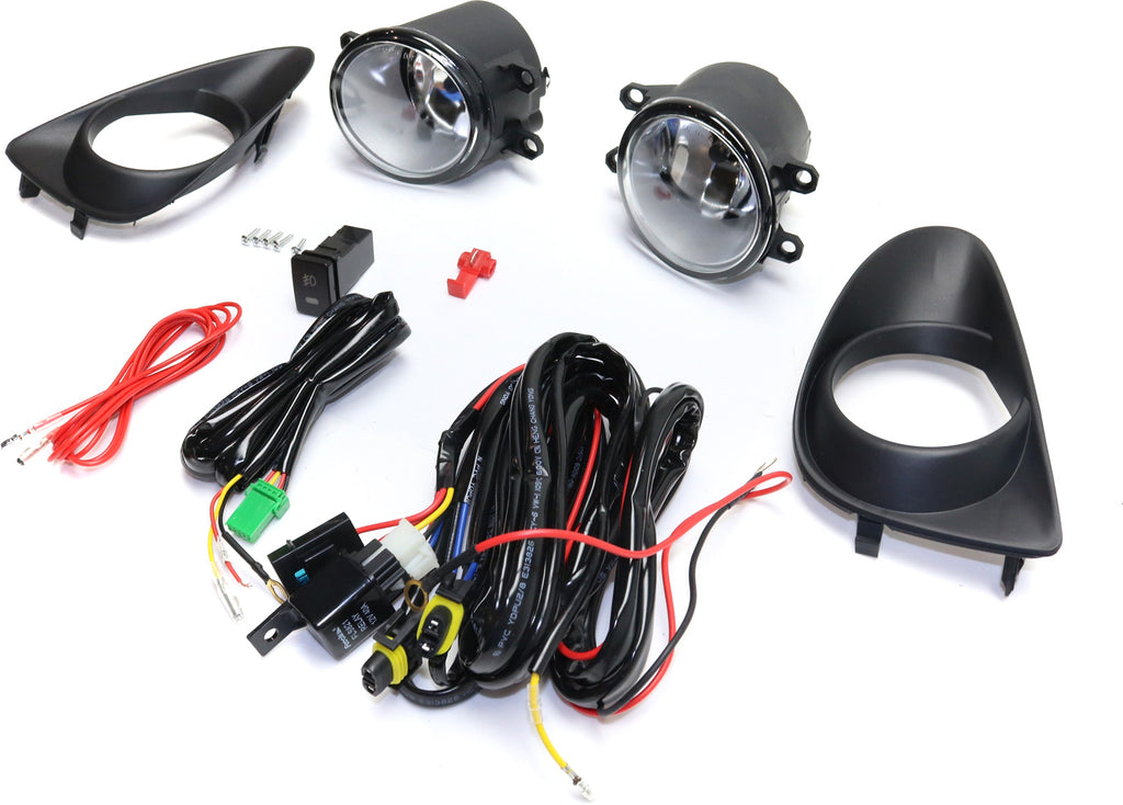YARIS 12-14 FRONT FOG LAMP RH AND LH, Assembly, Halogen, Clear Lens, Exc. SE Model