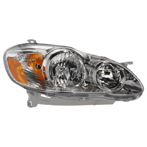 COROLLA 05-08 HEAD LAMP RH, Assembly, Halogen, CE/LE Models, Chrome Interior, USA Built Vehicle - CAPA