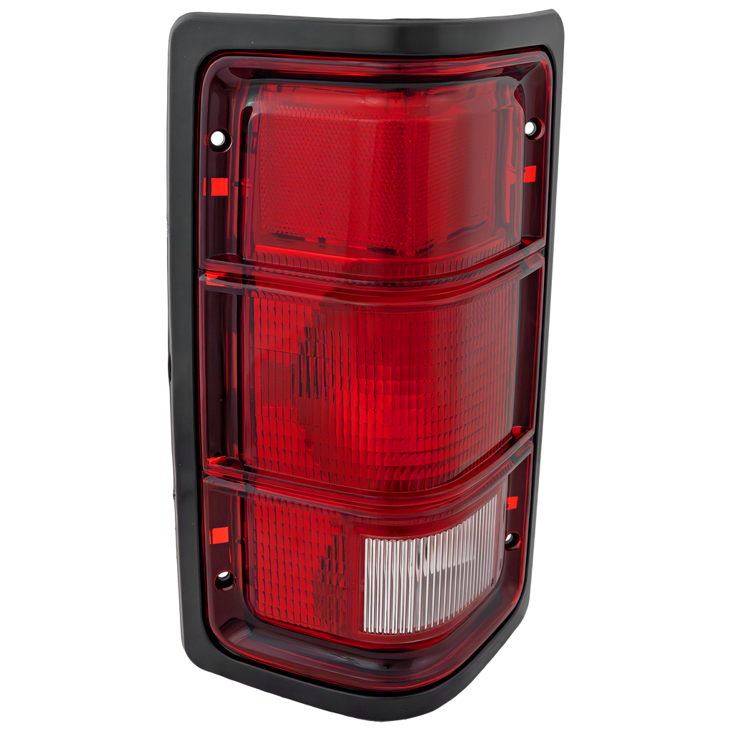 DAKOTA 87-96 TAIL LAMP LH, Lens and Housing, w/ Black Outer Trim, w/o Chrme Inner Stripes