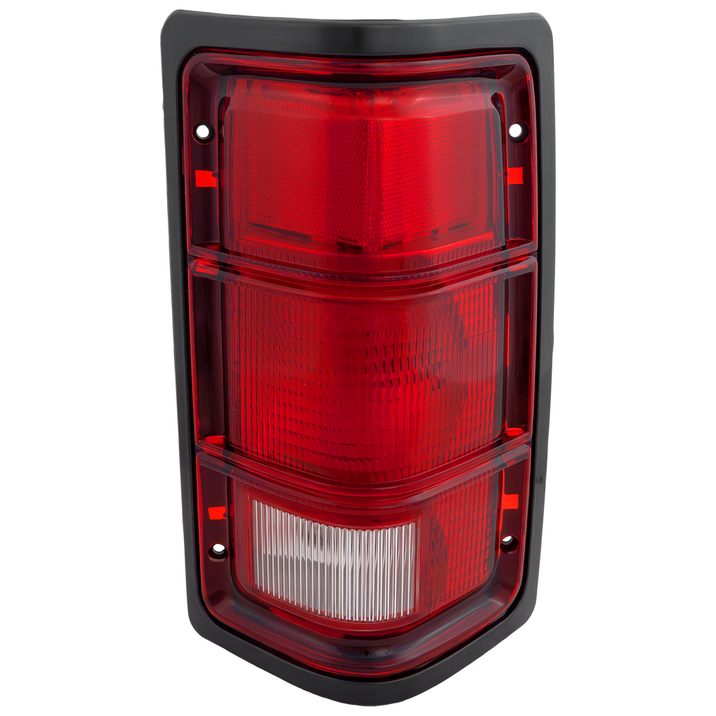 DAKOTA 87-96 TAIL LAMP RH, Lens and Housing, w/ Black Outer Trim, w/o Chrme Inner Stripes