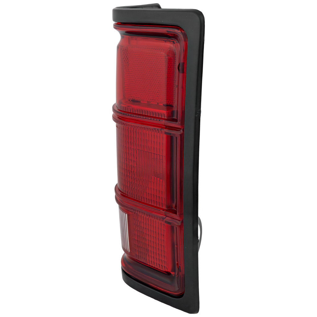 DAKOTA 87-96 TAIL LAMP RH, Lens and Housing, w/ Black Outer Trim, w/o Chrme Inner Stripes