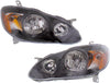 COROLLA 03-08 CLEAR HEAD LAMP RH AND LH, Assembly, Halogen, Black