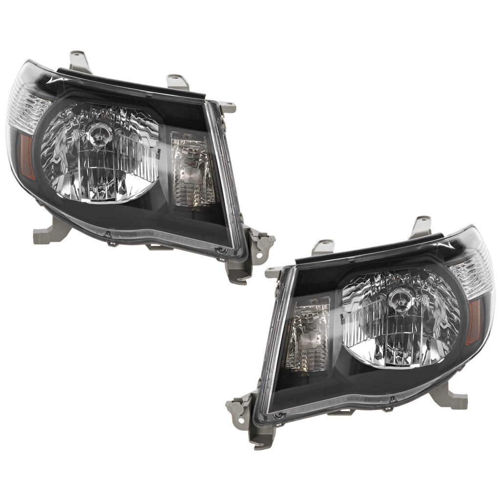 TACOMA 05-11 CLEAR HEAD LAMP RH AND LH, Lens and Housing, Black Interior