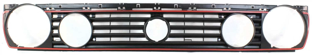 GOLF 90-92 GRILLE, Painted Black Shell and Insert, GTI 16-Valve Model