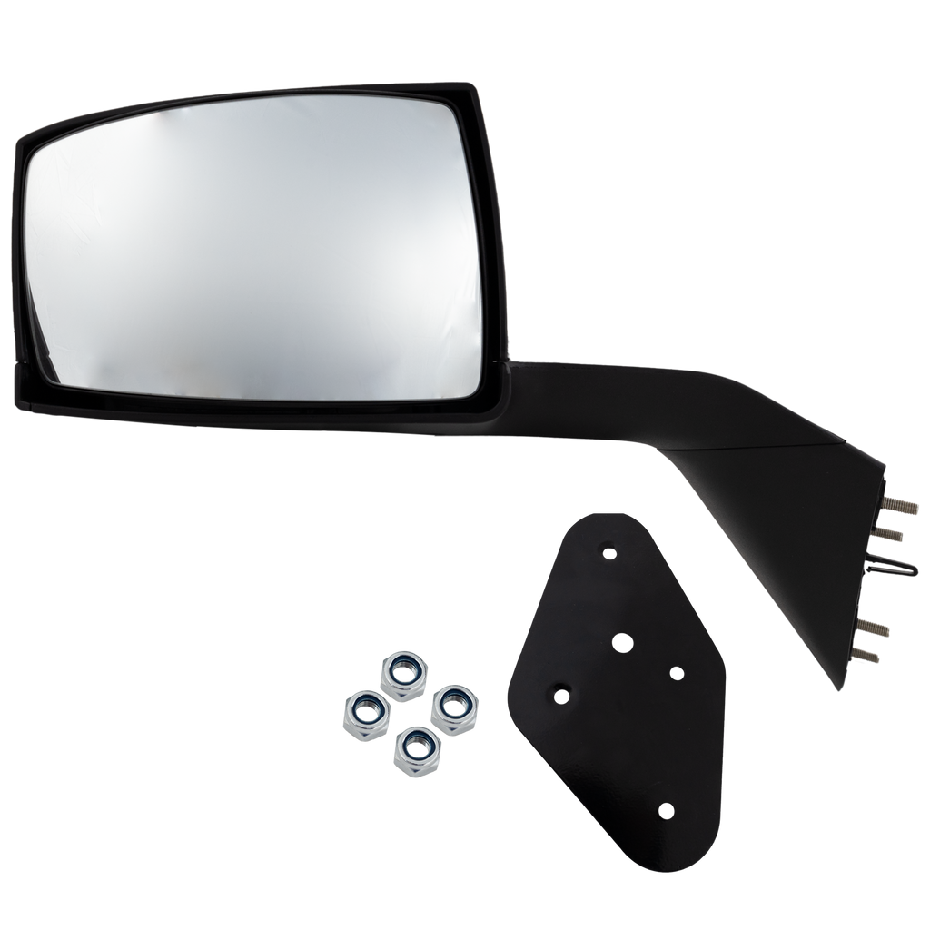 VOLVO VNL 04-14 HOOD MIRROR LH, Manual Adjust, Non-Folding, Non-Heated, Textured Black