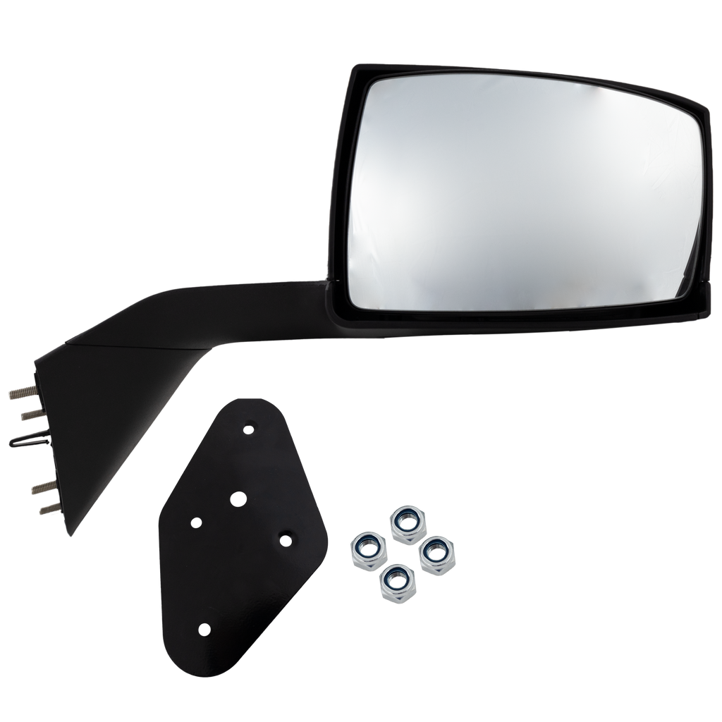 VOLVO VNL 04-14 HOOD MIRROR RH, Manual Adjust, Non-Folding, Non-Heated, Textured Black