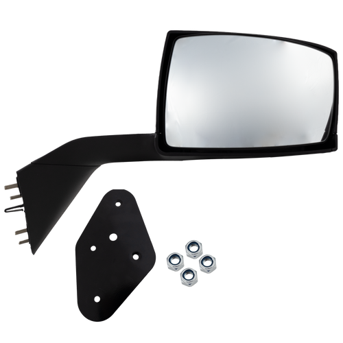 VOLVO VNL 04-14 HOOD MIRROR RH, Manual Adjust, Non-Folding, Non-Heated, Textured Black