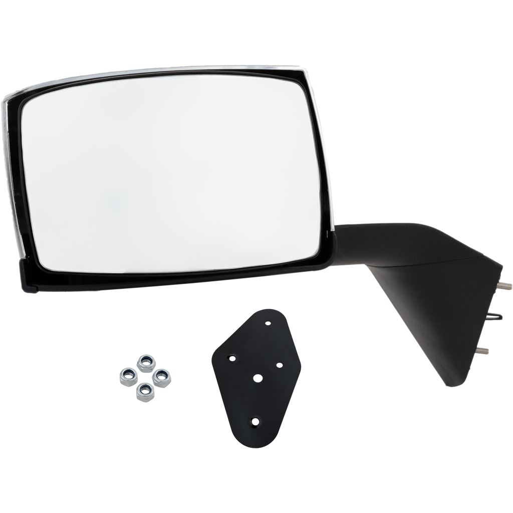 VOLVO VNL 04-14 HOOD MIRROR LH, Manual Adjust, Non-Folding, Non-Heated, Chrome