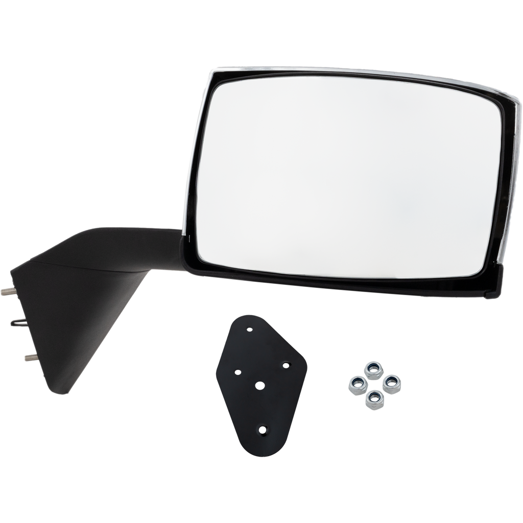 VOLVO VNL 04-14 HOOD MIRROR RH, Manual Adjust, Non-Folding, Non-Heated, Chrome