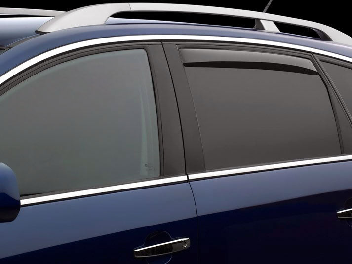 Rear Side Window Deflectors; Color: Dark Smoke; 2012 - 2014 Hyundai Accent; Fits Hatchback only