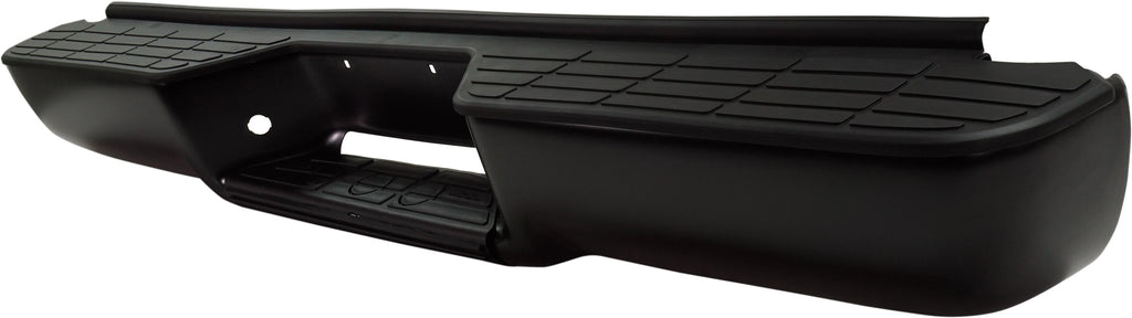 C/K SERIES P/U 88-00 STEP BUMPER, FACE BAR AND PAD, w/ Pad Provision, w/o Mounting Bracket, Powdercoated Black, w/o Impact Strip Holes, Fleetside